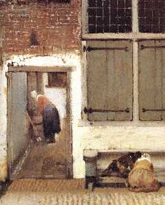Johannes Vermeer - The Little Street (detail)