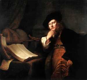 Ferdinand Bol - A Scholar at His Desk