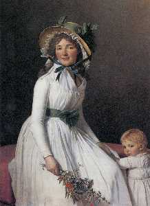 Jacques Louis David - Portrait of Emilie Sériziat and her Son