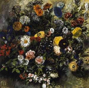 Eugène Delacroix - Bouquet of Flowers