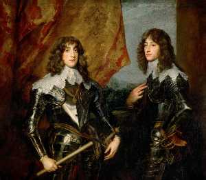 Anthony Van Dyck - Portrait of the Princes Palatine Charles-Louis I and his Brother Robert