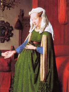 Jan Van Eyck - Portrait of Giovanni Arnolfini and his Wife (detail) (12)