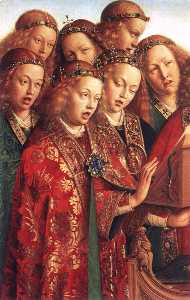 Jan Van Eyck - The Ghent Altarpiece: Singing Angels (detail)