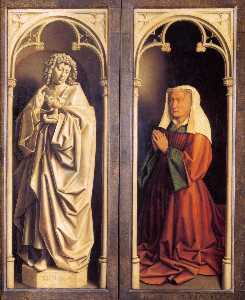 Jan Van Eyck - The Ghent Altarpiece: St John the Evangelist and the Donor-s Wife