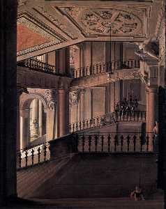 Johann Philipp Eduard Gaertner - Staircase in the Berlin Palace