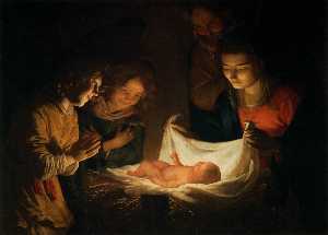 Gerard Van Honthorst (Gerrit Van Honthorst) - Adoration of the Child