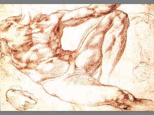 Michelangelo Buonarroti - Study for Adam