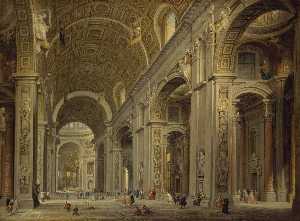 Giovanni Paolo Pannini - Interior of St Peter's in Rome