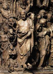 Nicola Pisano - Apocalyptic Christ, relief from the pulpit (detail)