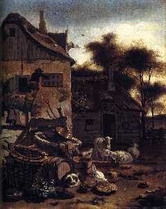 Egbert Van Der Poel - Barnyard Scene
