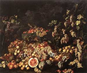 Giuseppe Recco - Still-Life with Fruit and Flowers