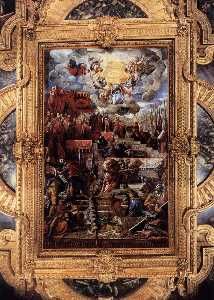 Tintoretto (Jacopo Comin) - Doge Nicolò da Ponte Receiving a Laurel Crown from Venice