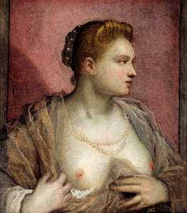 Tintoretto (Jacopo Comin) - Portrait of a Woman Revealing Her Breasts