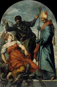 Tintoretto (Jacopo Comin) - St Louis, St George, and the Princess