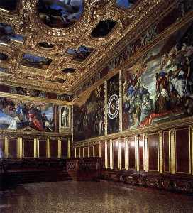 Tintoretto (Jacopo Comin) - View of the Sala del Collegio