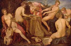 Tintoretto (Jacopo Comin) - Women Playing Music
