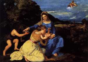 Tiziano Vecellio (Titian) - Madonna and Child with Saints