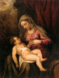 Tiziano Vecellio (Titian) - Virgin and Child