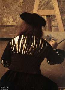 Johannes Vermeer - The Art of Painting (detail) (9)