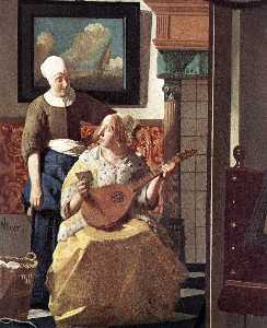 Johannes Vermeer - The Love Letter (detail)