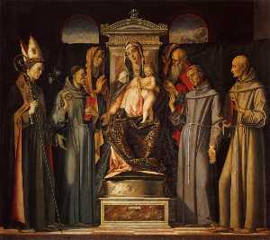 Alvise Vivarini (Luigi Vivarini) - Virgin and Child Enthroned with Saints (Sacra Conversazione)