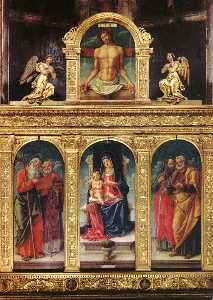 Bartolomeo Vivarini - Virgin Enthroned with the Child on her Knee (polyptych)