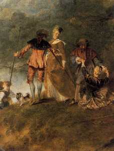 Jean Antoine Watteau - The Embarkation for Cythera (detail)