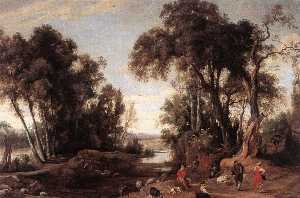 Jan Wildens - Landscape with Shepherds