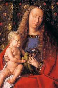 Jan Van Eyck - The Madonna with Canon van der Paele (detail) (13)