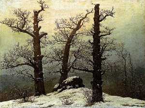 Caspar David Friedrich - Dolmen in the Snow - (buy oil painting reproductions)