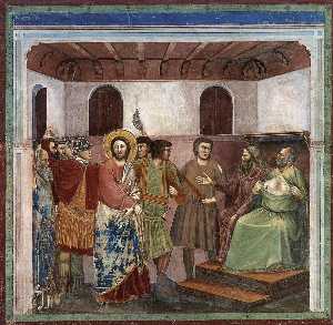 Giotto Di Bondone - No. 32 Scenes from the Life of Christ: 16. Christ before Caiaphas