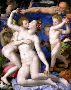 Agnolo Bronzino - Venus, Cupid and Time (Allegory of Lust) - (buy oil painting reproductions)