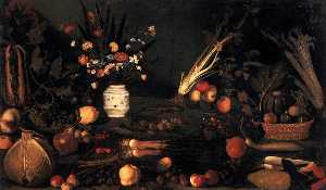 Caravaggio (Michelangelo Merisi) - Still-Life with Flowers and Fruit