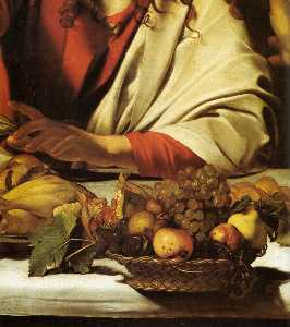 Caravaggio (Michelangelo Merisi) - Supper at Emmaus (detail) (17)