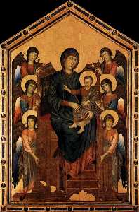 Cimabue - Virgin Enthroned with Angels