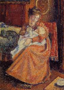 Georges Lemmen - Madame Gaorges Mellen and Lise (also known as The New Baby)