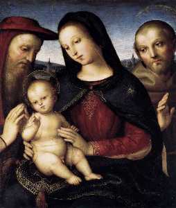 Raphael (Raffaello Sanzio Da Urbino) - Madonna with Child and Saints