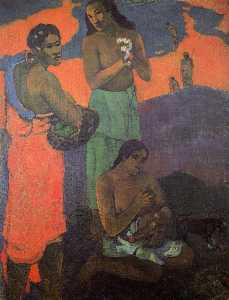 Paul Gauguin - Maternity (also known as Three Woman on the Seashore)