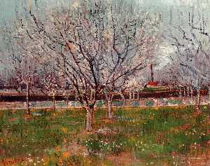 Vincent Van Gogh - Orchard in Blossom (also known as Plum Trees)