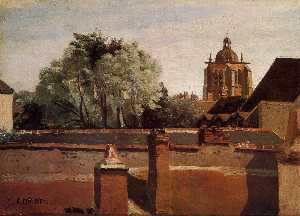 Jean Baptiste Camille Corot - Orleans - View from a Window Overlooking the Saint-Peterne Tower