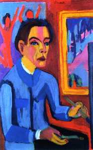 Ernst Ludwig Kirchner - The Painter (also known as Self-Portrait by the Window)