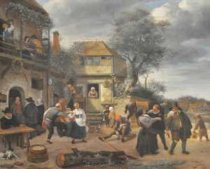 Jan Steen - Peasants before an Inn