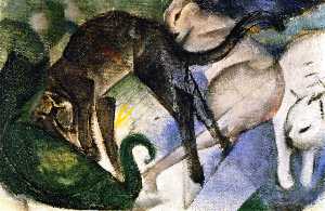 Franz Marc - Playing Cats (also known as Picture of Cats)