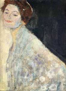 Gustave Klimt - Portrait of a Lady in White (unfinished)
