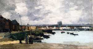 Albert-Charles Lebourg (Albert-Marie Lebourg) - The Quays of Dieppe, after the Rain