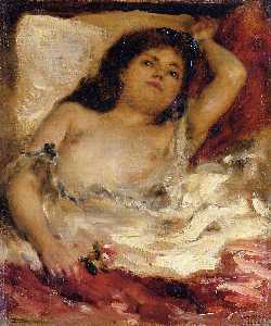Pierre-Auguste Renoir - Reclining Semi-Nude (also known as nude male half-length)