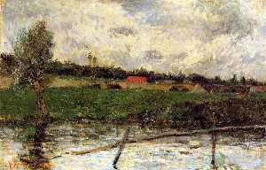 Paul Gauguin - Riverside (also known as Breton Landscape)