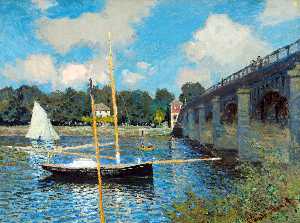 Claude Monet - The Road Bridge at Argenteuil - (buy oil painting reproductions)