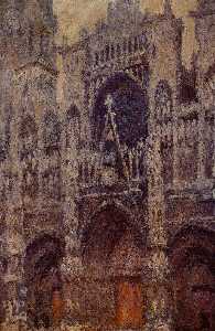 Claude Monet - Rouen Cathedral, the Portal, Grey Weather