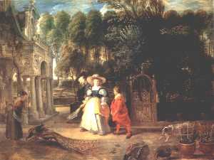 Peter Paul Rubens - Rubens In His Garden With Helena Fourment